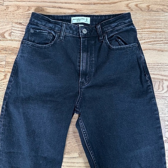 Abercrombie & Fitch Curve Love High Rise Mom Jeans‎ Black Size 25 - Picture 4 of 11